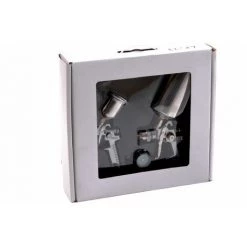 Bc-elec - LE-23 Kit De Peinture HVLP Comprenant 2 Pistolets à Peinture (125ml Et 1l) Et Un Manomètre - Gris -Pistolet à peinture Soldes 11755826 4