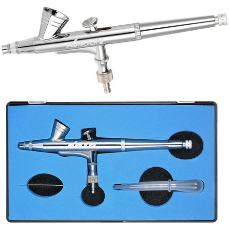 KKmoon 0.25mm Alimentation Par Gravite A Double Action Airbrush Kit Set Pinceau Pulverisateur Pistolet A Air Pour Le Maquillage Peinture Nail Art Tattoo Avec Plastic Dropper Cle 2 KKmoon 0.25mm Alimentation Par Gravite A Double Action Airbrush Kit Set Pinceau Pulverisateur Pistolet A Air Pour Le Maquillage Peinture Nail Art Tattoo Avec Plastic Dropper Cle – Image 2