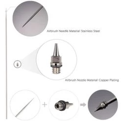 ASUPERMALL 0.2Mm Airbrush Buse, Et Remplacement De L'Aiguille -Pistolet à peinture Soldes 15386411 4