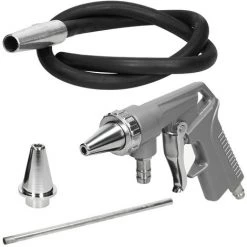 ECD GERMANY Pistolet De Sablage à Air Comprimé Aluminium Kit Complet Sableuse 6,3 Bar 90 PSI
