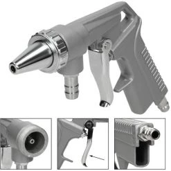 ECD GERMANY Pistolet De Sablage à Air Comprimé Aluminium Kit Complet Sableuse 6,3 Bar 90 PSI -Pistolet à peinture Soldes 15937951 3