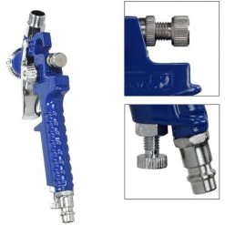 ECD GERMANY Mini HVLP Pistolet à Peinture Par Pulvérisation Buse 0,8mm Tasse 100 Ml Gravité -Pistolet à peinture Soldes 16031901 4