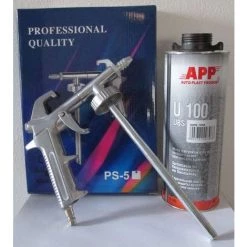 BVD 1 Pistolet Pulverisation + 2 Cartouches Anti Gravillon Noir Peinture Automobile