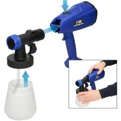 ECD GERMANY Pistolet à Peinture électrique 350W 700 Ml Outil Pulvérisateur Spray Artisanat -Pistolet à peinture Soldes 16939721 3
