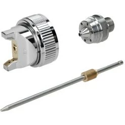 ECD GERMANY Buse Pistolet à Peinture Air 1,7 Mm Acier Inoxydable + Aiguille + Bouchon D'air