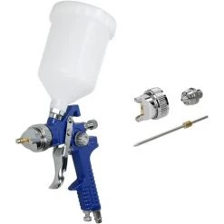 ECD GERMANY Pistolet à Peinture 600 Ml Buse 1,4 Mm + 1x 1,7 Mm Jeu Buses En Acier HVLP