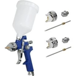 ECD GERMANY Pistolet Peinture HVLP 1,4 Mm Buse+1,7 Mm + 2,0 Mm Set Buses En Acier Inoxidable