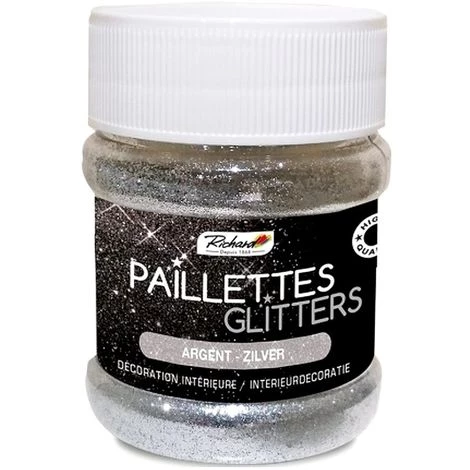 Paillette Colorées RICHARD Pour Peinture, Vernis Et Cire 80g | Paillette: ARGENT - ARGENT 1 Paillette Colorées RICHARD Pour Peinture, Vernis Et Cire 80g | Paillette: ARGENT - ARGENT
