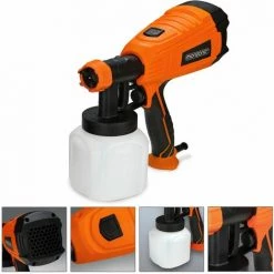 DEUBA Pistolet Pulvérisateur Peinture électrique 500W Couleur Vernis Buse Démontable Meubles Mur 3 Modes De Pulvérisation 800 Ml/min 0,2 - 0,3 Bar