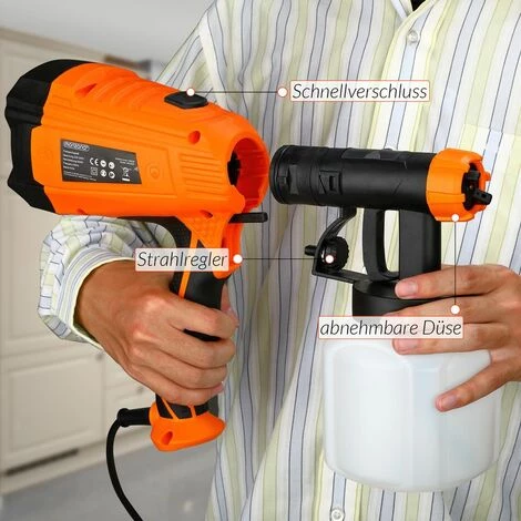 DEUBA Pistolet Pulvérisateur Peinture électrique 500W Couleur Vernis Buse Démontable Meubles Mur 3 Modes De Pulvérisation 800 Ml/min 0,2 - 0,3 Bar 4 DEUBA Pistolet Pulvérisateur Peinture électrique 500W Couleur Vernis Buse Démontable Meubles Mur 3 Modes De Pulvérisation 800 Ml/min 0,2 - 0,3 Bar – Image 4