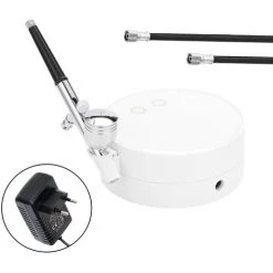 ASUPERMALL Pompe A Jet D'Air Portable Pen Kit Compresseur Pour Art Maquillage Peinture Artisanat Fleur Vaporiser Beau Modele Kits Airbrush, Blanc