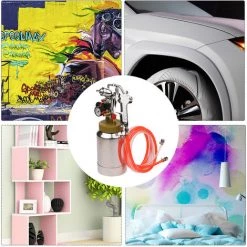 ASUPERMALL 2L Pression Pot Reservoir Avec Air Pistolet Pulverisateur Et Regulateur Pour La Peinture Putty Pulve Pierre Naturelle Pulverisateur (Couleur Joint D'Etancheite Envoyer Au Hasard) -Pistolet à peinture Soldes 20276832 5