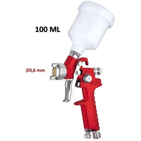 EQUIPEMENT EXPRESS SICOBA Pistolet à Peinture HVLP Pneumatique 100ml Buse 0,8mm Triple Réglage 1 EQUIPEMENT EXPRESS SICOBA Pistolet à Peinture HVLP Pneumatique 100ml Buse 0,8mm Triple Réglage