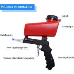 ASUPERMALL Portable Gravity Pneumatique Set Home Diy Mini Blasting Appareil 90Psi Sableuse Antirouille Reglable Machine Sablage -Pistolet à peinture Soldes 23637684 3