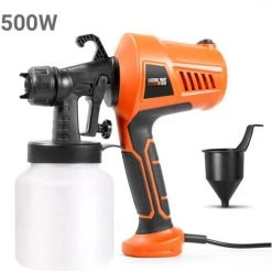 ASUPERMALL 500W Peinture Pulverisateur Portable Electrique Pulverisateur Pistolet Amovible Peinture Airbrush Outil De Pulverisation Avec 800Ml Capacite 110 ~ 230V, Orange -Pistolet à peinture Soldes 23637710 3