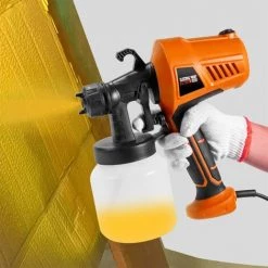 ASUPERMALL 500W Peinture Pulverisateur Portable Electrique Pulverisateur Pistolet Amovible Peinture Airbrush Outil De Pulverisation Avec 800Ml Capacite 110 ~ 230V, Orange -Pistolet à peinture Soldes 23637710 5