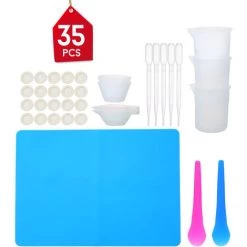 ASUPERMALL 35Pcs Resine De Melange Outils Cup Set Kit De 35Pcs Outils Pour Le Bricolage En Resine Coulee Peinture Bijoux Faire En Silicone Coupes De Mesure De Melange Batonnets Doigtiers Silicone Tapis Bijoux En Resine Outils De Coulee 7 ASUPERMALL 35Pcs Resine De Melange Outils Cup Set Kit De 35Pcs Outils Pour Le Bricolage En Resine Coulee Peinture Bijoux Faire En Silicone Coupes De Mesure De Melange Batonnets Doigtiers Silicone Tapis Bijoux En Resine Outils De Coulee -Pistolet à peinture Soldes 23912467 3