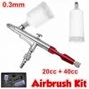 DRILLPRO Profession 0.3mm Double Action Airbrush Kit Maquillage Nail Art Modèle Peinture Spray Outil