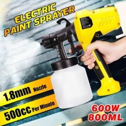 DRILLPRO Machine électrique De Pulvérisateur De Peinture De 220V 600W Pour Le Pulvérisateur De Mur De Meubles En Bois De Maison De Voitures (prise Européenne 220V) -Pistolet à peinture Soldes 26499221 5