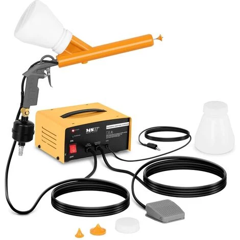 MSW Pistolet À Peinture Air Comprimé Professionnel Revêtement Poudre Poudrage ≤ 50kV - Bleu, Blanc 1 MSW Pistolet À Peinture Air Comprimé Professionnel Revêtement Poudre Poudrage ≤ 50kV - Bleu, Blanc