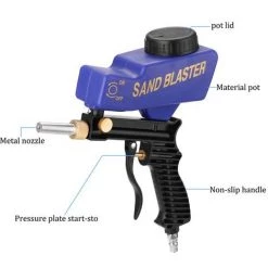 HAPPYSHOPPING Petit Pistolet De Sablage Pneumatique Portable Pistolet Agravite Portable Bleu -Pistolet à peinture Soldes 28074243 5