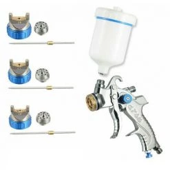 ASUPERMALL 600CC Car Cup Vehicule HVLP Pulverisateur De Peinture Kit Regulateur D'air Alimentation Par Gravite 3 Nozzles