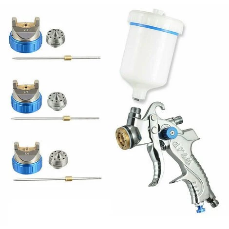 ASUPERMALL 600CC Car Cup Vehicule HVLP Pulverisateur De Peinture Kit Regulateur D'air Alimentation Par Gravite 3 Nozzles 1 ASUPERMALL 600CC Car Cup Vehicule HVLP Pulverisateur De Peinture Kit Regulateur D'air Alimentation Par Gravite 3 Nozzles