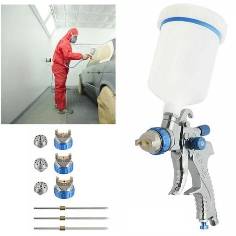 ASUPERMALL 600CC Car Cup Vehicule HVLP Pulverisateur De Peinture Kit Regulateur D'air Alimentation Par Gravite 3 Nozzles 2 ASUPERMALL 600CC Car Cup Vehicule HVLP Pulverisateur De Peinture Kit Regulateur D'air Alimentation Par Gravite 3 Nozzles – Image 2
