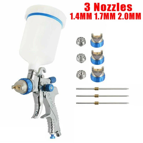 ASUPERMALL 600CC Car Cup Vehicule HVLP Pulverisateur De Peinture Kit Regulateur D'air Alimentation Par Gravite 3 Nozzles 4 ASUPERMALL 600CC Car Cup Vehicule HVLP Pulverisateur De Peinture Kit Regulateur D'air Alimentation Par Gravite 3 Nozzles – Image 4