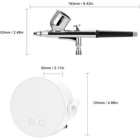 HAPPYSHOPPING Ensemble Aerographe Pour Compresseur D'air Compresseur D'air T-300K + Aerographe + Tuyau + Porte-stylo + Separateur Huile-eau + Prise D'alimentation (norme Europeenne) Blanc 5 HAPPYSHOPPING Ensemble Aerographe Pour Compresseur D'air Compresseur D'air T-300K + Aerographe + Tuyau + Porte-stylo + Separateur Huile-eau + Prise D'alimentation (norme Europeenne) Blanc – Image 5