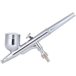 HAPPYSHOPPING Ensemble D'aerographe A Double Action De Type Gravite De Calibre 0,3 Mm, Pot Superieur 7CC, Reglage Interne 130A Avec Cle A Buse Et 1 Compte-gouttes Chacun