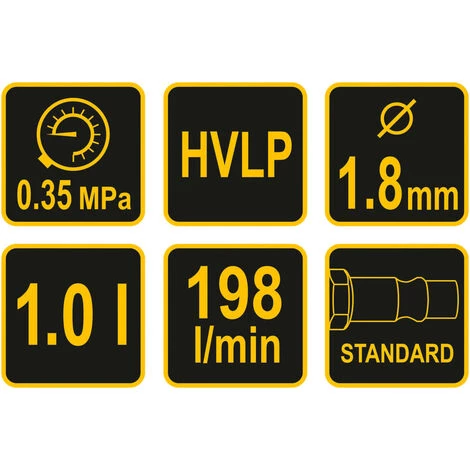 VOREL Pistolet De Pulvérisation HVLP Avec Godet à Liquide 1000 Ml 2 VOREL Pistolet De Pulvérisation HVLP Avec Godet à Liquide 1000 Ml – Image 2