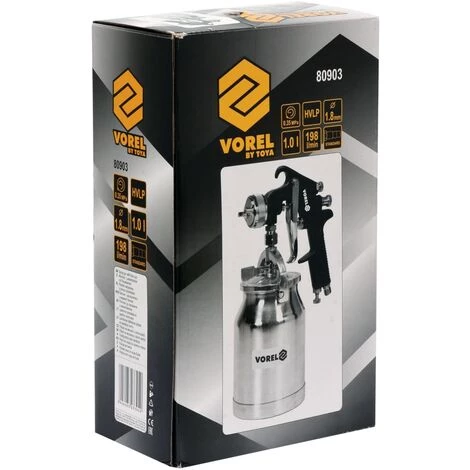 VOREL Pistolet De Pulvérisation HVLP Avec Godet à Liquide 1000 Ml 3 VOREL Pistolet De Pulvérisation HVLP Avec Godet à Liquide 1000 Ml – Image 3