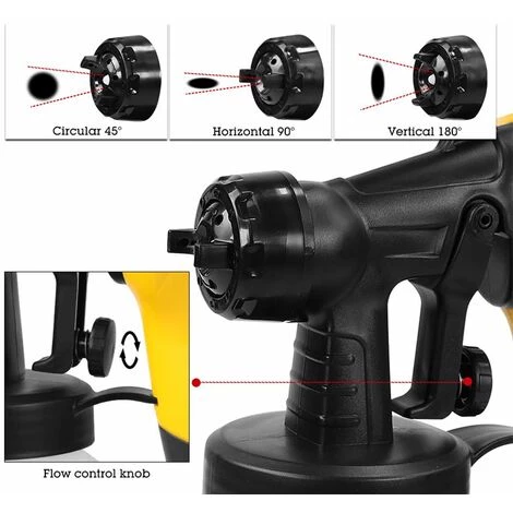 SIFREE Pistolet à Peinture 400W Pulvérisateur De Peinture Avec Réservoir Amovible De 800 Ml, 3 Modèles De Pulvérisation. 650 Ml 3 SIFREE Pistolet à Peinture 400W Pulvérisateur De Peinture Avec Réservoir Amovible De 800 Ml, 3 Modèles De Pulvérisation. 650 Ml – Image 3