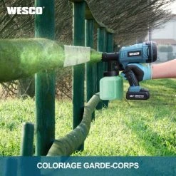 WESCO TOOL Pistolet à Peinture Sans Fil 18V, Capacité De 800 Ml, 2,5 Mm Buse Et 3 Modes De Pulvérisation, WESCO WS2342 -Pistolet à peinture Soldes 33267263 3