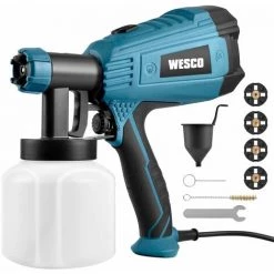 WESCO TOOLS Pistolet à Peinture, 500W Pulvérisateur De Peinture Électrique, Récipient Détachable 800ML WESCO WS5585