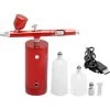 ASUPERMALL Kkmoon Usb Rechargeable Airbrush Kit Pompe De Pulverisation Airbrush Compresseur A Double Action A Main Airbrush Gun Tattoo Peinture Hydratante Maquillage Fx, Rouge