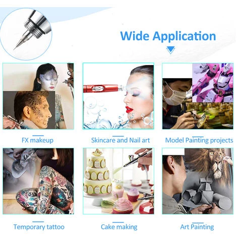 ASUPERMALL Kkmoon Usb Rechargeable Airbrush Kit Pompe De Pulverisation Airbrush Compresseur A Double Action A Main Airbrush Gun Tattoo Peinture Hydratante Maquillage Fx, Rouge 3 ASUPERMALL Kkmoon Usb Rechargeable Airbrush Kit Pompe De Pulverisation Airbrush Compresseur A Double Action A Main Airbrush Gun Tattoo Peinture Hydratante Maquillage Fx, Rouge – Image 3