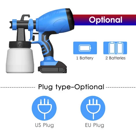ASUPERMALL Kkmoon 120W 800Ml Sans Fil Puissance Pulverisateur De Peinture Haute Puissance Hvlp Spray Peinture Au Latex Machine Sterilisateur D'Air Avec Pulverisateur 2.5Mm Buse 2.0Ah Batterie Au Lithium, Avec 1 Batterie 3 ASUPERMALL Kkmoon 120W 800Ml Sans Fil Puissance Pulverisateur De Peinture Haute Puissance Hvlp Spray Peinture Au Latex Machine Sterilisateur D'Air Avec Pulverisateur 2.5Mm Buse 2.0Ah Batterie Au Lithium, Avec 1 Batterie – Image 3