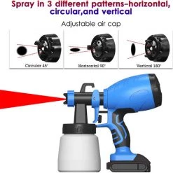 ASUPERMALL Kkmoon 120W 800Ml Sans Fil Puissance Pulverisateur De Peinture Haute Puissance Hvlp Spray Peinture Au Latex Machine Sterilisateur D'Air Avec Pulverisateur 2.5Mm Buse 2.0Ah Batterie Au Lithium, Avec 1 Batterie 9 ASUPERMALL Kkmoon 120W 800Ml Sans Fil Puissance Pulverisateur De Peinture Haute Puissance Hvlp Spray Peinture Au Latex Machine Sterilisateur D'Air Avec Pulverisateur 2.5Mm Buse 2.0Ah Batterie Au Lithium, Avec 1 Batterie -Pistolet à peinture Soldes 33912990 5