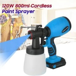 ASUPERMALL Kkmoon Pistolet De Pulverisation Sans Fil 120W Pulverisateur De Peinture Haute Pression 2X2000Mah Batteries 800Ml Conteneur 3 Modeles De Pulverisation Controle Du Debit -Pistolet à peinture Soldes 33971432 4