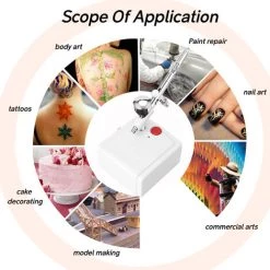 ASUPERMALL Compresseur D'Air De Pompe De Pulverisation Pour La Maquillage De Peinture Artisanale Modele De Pulverisation De Fleurs, Blanc -Pistolet à peinture Soldes 35249201 4