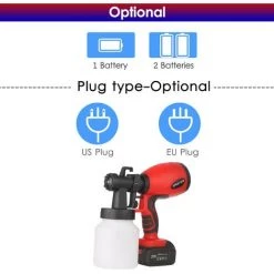 Kkmoon 120W Pulverisateur Electrique Pulverisateur De Pochoir De Poche De Poche Sans Fil Rapide 3 Motifs De Pulverisation Avec Controle De Debit 800Ml Buse De Peinture De 2,5 Mm, 1 Batterie 8 Kkmoon 120W Pulverisateur Electrique Pulverisateur De Pochoir De Poche De Poche Sans Fil Rapide 3 Motifs De Pulverisation Avec Controle De Debit 800Ml Buse De Peinture De 2,5 Mm, 1 Batterie -Pistolet à peinture Soldes 35254457 4