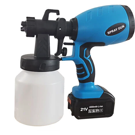HAPPYSHOPPING KKmoon 800ML Pulverisateur De Peinture Sans Fil 2x4.0Ah Pistolet De Pulverisation De Peinture Portatif HVLP A Charge Rapide Avec Controle Du Debit Et 3 Modes De Pulverisation Pour Les Plafonds De Meubles D'armoires De Cloture,modele:Bleu EU Plug 2 Batteri 1 HAPPYSHOPPING KKmoon 800ML Pulverisateur De Peinture Sans Fil 2x4.0Ah Pistolet De Pulverisation De Peinture Portatif HVLP A Charge Rapide Avec Controle Du Debit Et 3 Modes De Pulverisation Pour Les Plafonds De Meubles D'armoires De Cloture,modele:Bleu EU Plug 2 Batteri