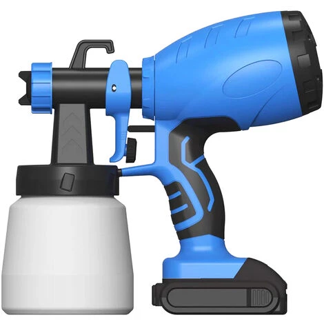 HAPPYSHOPPING KKmoon 800ML Pulverisateur De Peinture Sans Fil 2x4.0Ah Pistolet De Pulverisation De Peinture Portatif HVLP A Charge Rapide Avec Controle Du Debit Et 3 Modes De Pulverisation Pour Les Plafonds De Meubles D'armoires De Cloture,modele:Bleu EU Plug 2 Batteri 3 HAPPYSHOPPING KKmoon 800ML Pulverisateur De Peinture Sans Fil 2x4.0Ah Pistolet De Pulverisation De Peinture Portatif HVLP A Charge Rapide Avec Controle Du Debit Et 3 Modes De Pulverisation Pour Les Plafonds De Meubles D'armoires De Cloture,modele:Bleu EU Plug 2 Batteri – Image 3
