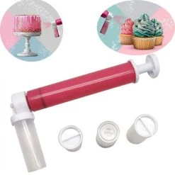 ASUPERMALL Aerographe Manuel Pour La Decoration De Gateau Coloriage Outil De Decoration De Cuisson Pistolet De Pulverisation Bricolage Cuisson Gateau Aerographe Pompe, Blanc Et Rose -Pistolet à peinture Soldes 35981891 3