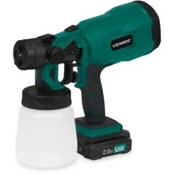VONROC Pistolet à Peinture 20V 20V - Capacité 800 Ml - Batterie 2.0Ah, Chargeur Rapide Et Accessoires Inclus