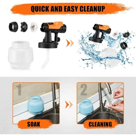 TACKLIFE Pistolet à Peinture Électrique, Pulvérisateur De Peinture 500W HVLP Avec 3 Buses En Cuivre Fournies Et 3 Modes De Pulvérisation De Peinture Max 100 DIN/S, Récipient 800ml-TLPS80A 4 TACKLIFE Pistolet à Peinture Électrique, Pulvérisateur De Peinture 500W HVLP Avec 3 Buses En Cuivre Fournies Et 3 Modes De Pulvérisation De Peinture Max 100 DIN/S, Récipient 800ml-TLPS80A – Image 4