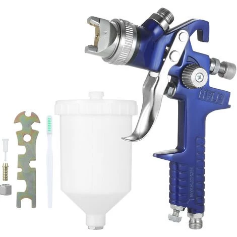 HAPPYSHOPPING HVLP Pistolet A Peinture Pistolet Pulverisateur Machine A Pulveriser Outil De Pulverisation De Peinture A L'aerographe A Alimentation Par Gravite Buse Standard De 1,4mm Pour Les Meubles De Voiture Peints A La Pulverisation, Modele: Bleu 1 HAPPYSHOPPING HVLP Pistolet A Peinture Pistolet Pulverisateur Machine A Pulveriser Outil De Pulverisation De Peinture A L'aerographe A Alimentation Par Gravite Buse Standard De 1,4mm Pour Les Meubles De Voiture Peints A La Pulverisation, Modele: Bleu