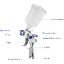 HAPPYSHOPPING Pistolet Pneumatique TE2008 Avec Buse ,1.4 Mm Bleu - 1.4mmbleu 9 HAPPYSHOPPING Pistolet Pneumatique TE2008 Avec Buse ,1.4 Mm Bleu - 1.4mmbleu -Pistolet à peinture Soldes 36997629 5